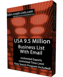 Sales Leads Lists - USA 9.5 Million Business List with Email